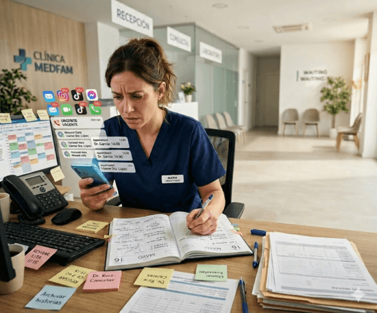 Problemas de agendamiento manual en clínica